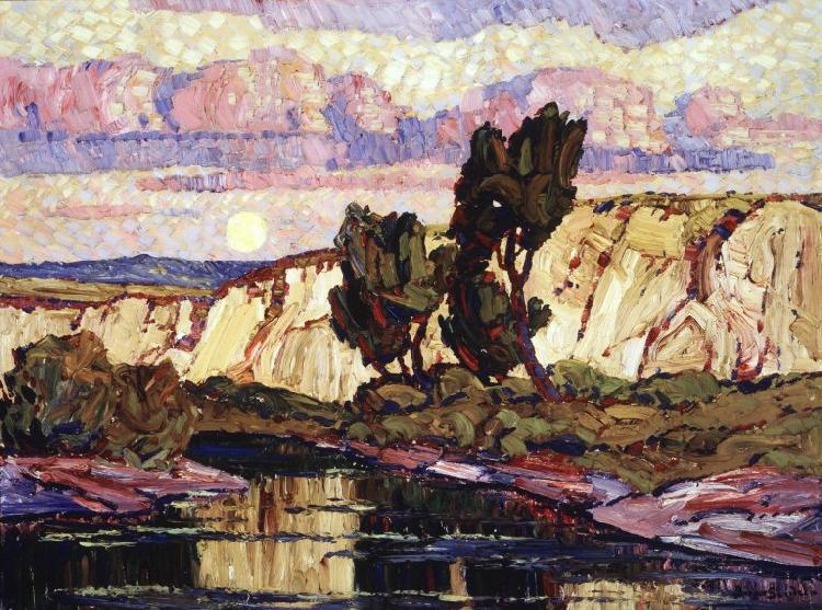 Sven Birger Sandzen Creek at Moonrise oil painting picture